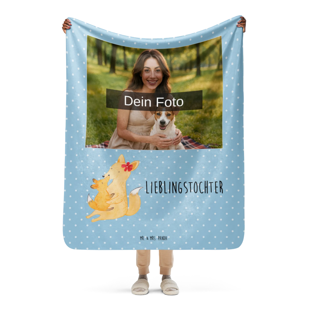Sherpa Photo Cuddle Blanket Fox mummy Foto Kuscheldecke, Familie, Vatertag, Muttertag, Bruder, Schwester, Mama, Papa, Oma, Opa, Beste Tochter, Lieblingstochter, Mutter, Geschenk, Tochter
