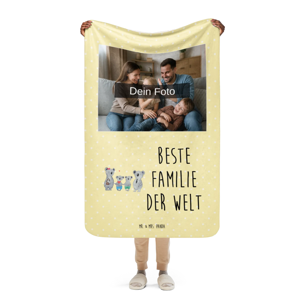 Sherpa Photo Cuddle Blanket Koala family with two kids Foto Kuscheldecke, Familie, Vatertag, Muttertag, Bruder, Schwester, Mama, Papa, Oma, Opa, Koala, Familienleben, beste Familie, Koalafamilie, Lieblingsfamilie, Familienzeit, Koalabär