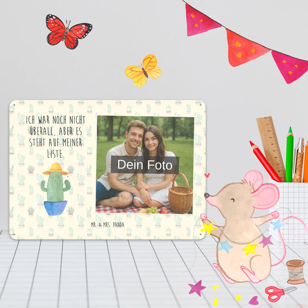 Spersonalizowany metalowy szyld ze zdjęciem kaktus Kapelusz Kaktus, Kaktusy