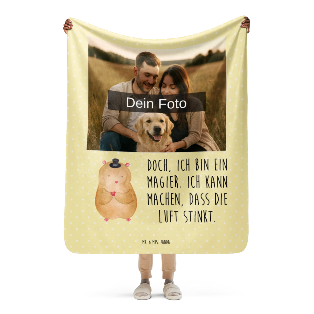 Sherpa Photo Cuddle Blanket hamster cap Foto Kuscheldecke, Tiermotive, Gute Laune, lustige Sprüche, Tiere, Zwerghamster, Magier, Hamster, Zauberer, Zylinder, Hut