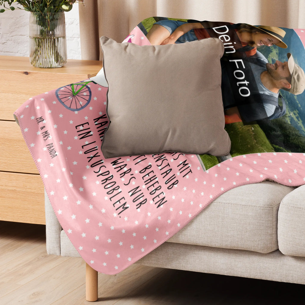 Sherpa Photo Cuddle Blanket unicorn cyclist Foto Kuscheldecke, Einhorn, Einhörner, Einhorn Deko, Unicorn, Liebeskummer, Luxusproblem, Rad, Radfahrer, Kummer, Bike, Feenstaub, Konfetti, Radfahren