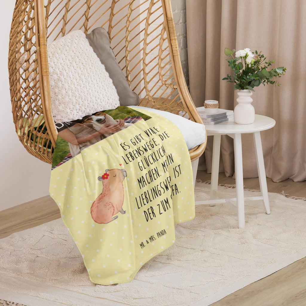 Sherpa Photo Cuddle Blanket Capybara flower Foto Kuscheldecke, Tiermotive, Gute Laune, lustige Sprüche, Tiere, Capybara