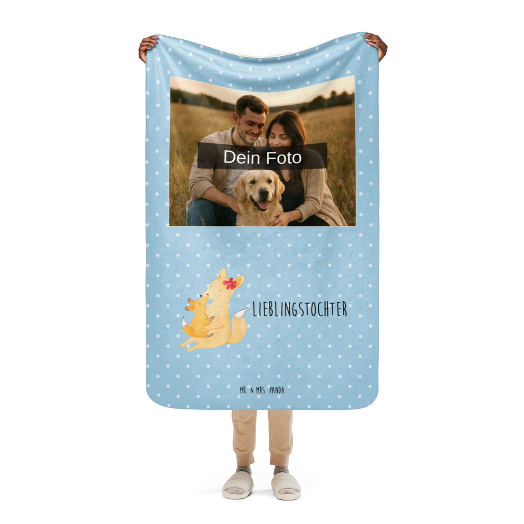 Sherpa Photo Cuddle Blanket Fox mummy Foto Kuscheldecke, Familie, Vatertag, Muttertag, Bruder, Schwester, Mama, Papa, Oma, Opa, Beste Tochter, Lieblingstochter, Mutter, Geschenk, Tochter