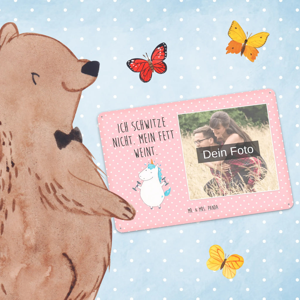 Personalized Photo Metal Sign unicorn fitness unicorn, unicorns, Gym, English, Sixpack, Unicorns, Dieting, Fitnessstudio, Unicorn, model, Fitness, Diet, Sports