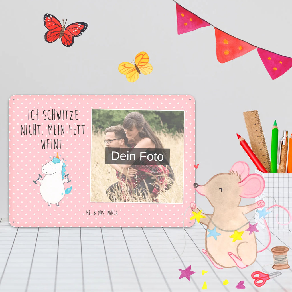 Personalized Photo Metal Sign unicorn fitness unicorn, unicorns, Gym, English, Sixpack, Unicorns, Dieting, Fitnessstudio, Unicorn, model, Fitness, Diet, Sports