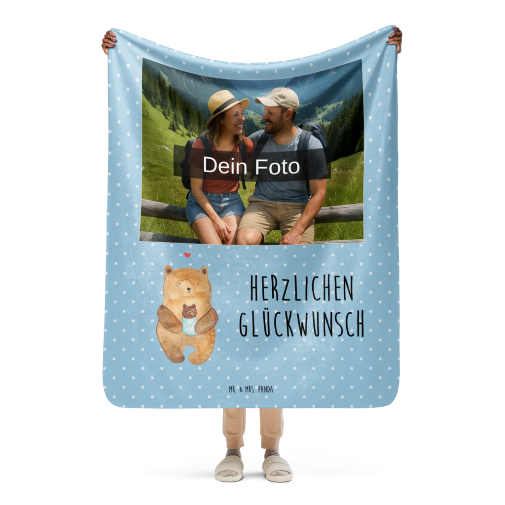 Sherpa Photo Cuddle Blanket bear infant Foto Kuscheldecke, Teddy, Bär, Teddybär, Neffe, Taufe, Glückwunsch, Eltern, Enkelin, Enkel, Geburtstag, Täufling, Mutter, Baby, Nichte, Geburt