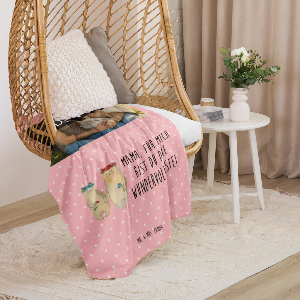 Sherpa Photo Cuddle Blanket Bears with flower crown Foto Kuscheldecke, Familie, Vatertag, Muttertag, Bruder, Schwester, Mama, Papa, Oma, Opa, Bären, Tochter, Vorbild, Kind, Kinder, weltbeste Mama, Mami, Bär, Geschenk Mama. Muttertag, Lieblingsmama, Mutter, Lieblingsmensch, Family, Mutti, beste Mutter, Töchter
