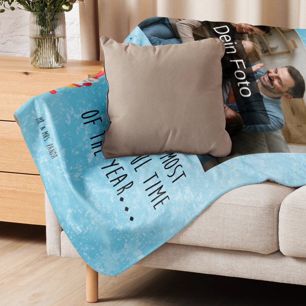 Sherpa Photo Cuddle Blanket Fox Singer Winter, Christmas, Christmas time, snow