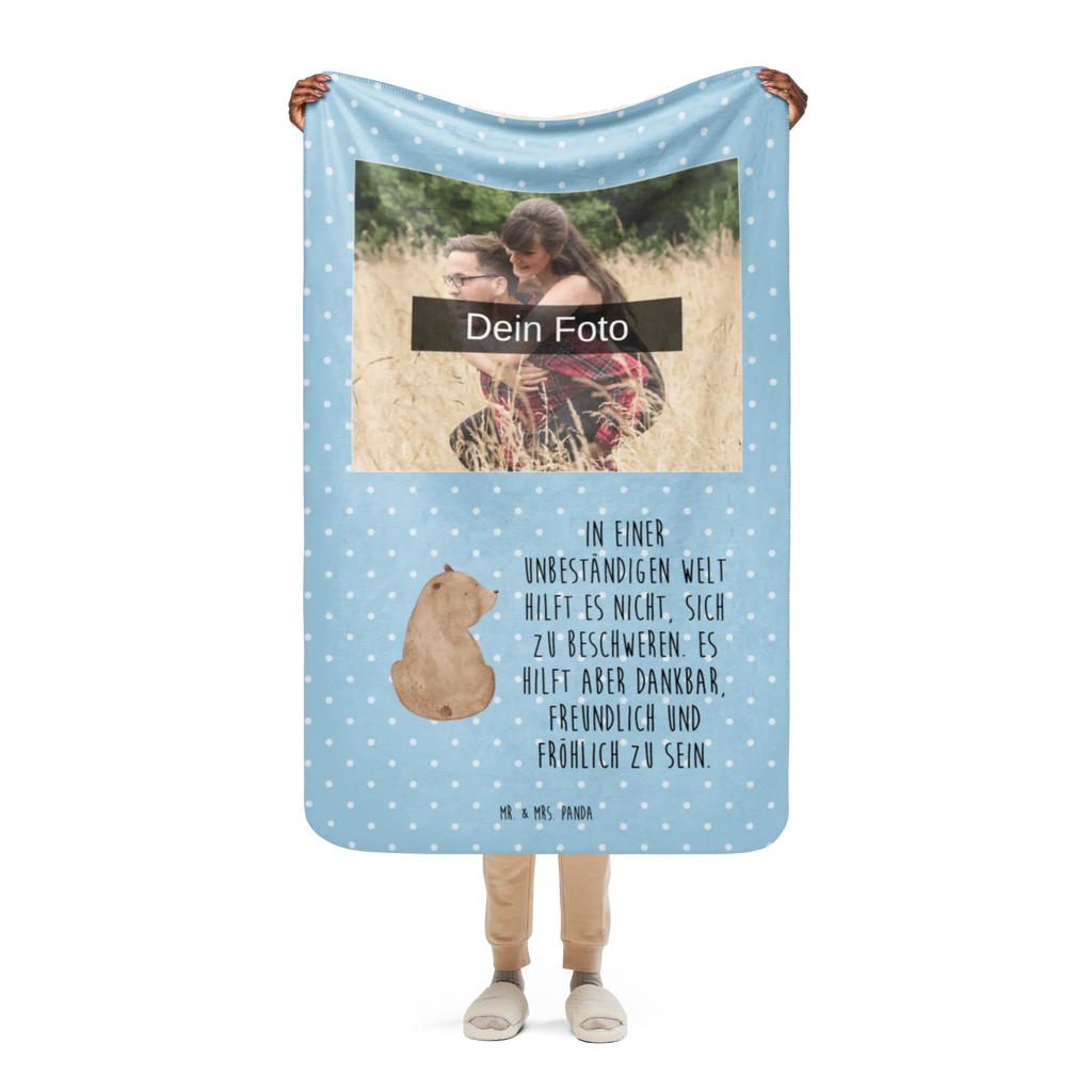 Sherpa Photo Cuddle Blanket bear shoulder look bear, teddy, teddy bear, cuddly toy, motivation, bears, self-esteem, world view, wisdom, bear love