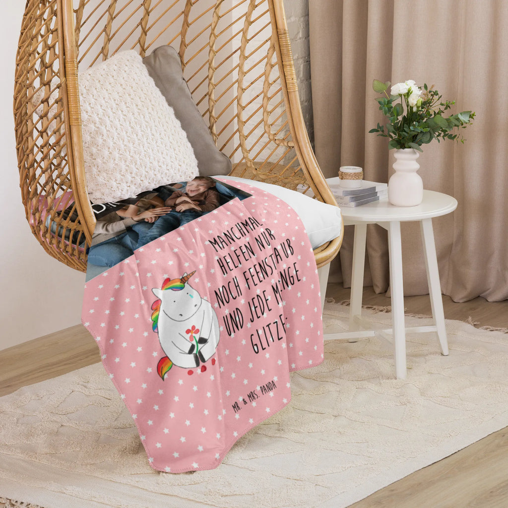 Sherpa Photo Cuddle Blanket unicorn Sad unicorn, unicorns, love, flower, greeting card, glitter, Friendship, Unicorn, consoling, friends, grief