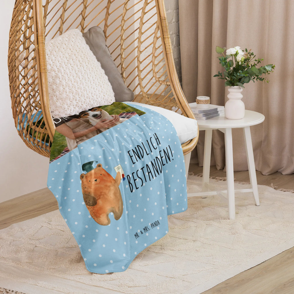 Sherpa Photo Cuddle Blanket bear Test Foto Kuscheldecke, Bär, Teddy, Teddybär, Prüfung bestanden, Abschlusszeugnis, Prüfungen, Abschluss, Abitur, Zeugnis