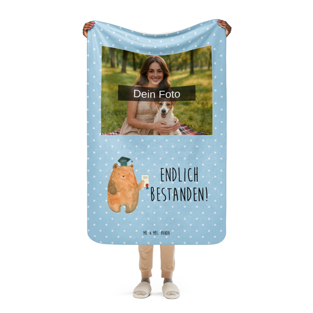 Sherpa Photo Cuddle Blanket bear Test Foto Kuscheldecke, Bär, Teddy, Teddybär, Prüfung bestanden, Abschlusszeugnis, Prüfungen, Abschluss, Abitur, Zeugnis