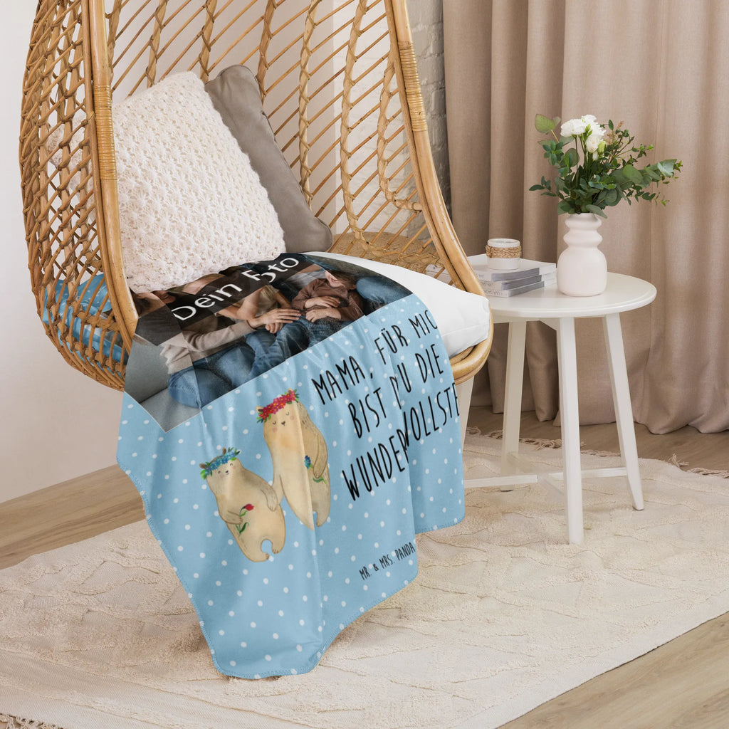 Sherpa Photo Cuddle Blanket Bears with flower crown Foto Kuscheldecke, Familie, Vatertag, Muttertag, Bruder, Schwester, Mama, Papa, Oma, Opa, Bären, Tochter, Vorbild, Kind, Kinder, weltbeste Mama, Mami, Bär, Geschenk Mama. Muttertag, Lieblingsmama, Mutter, Lieblingsmensch, Family, Mutti, beste Mutter, Töchter
