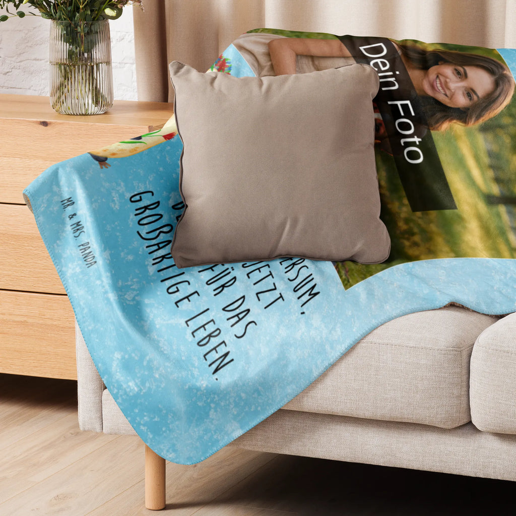 Sherpa Photo Cuddle Blanket Penguin Flower Penguin, North Pole, Winter, Penguins, lovesickness, love of life, wreath of flowers, motivation, life, goals, penguins, wishes, universe, gift idea, goals in life