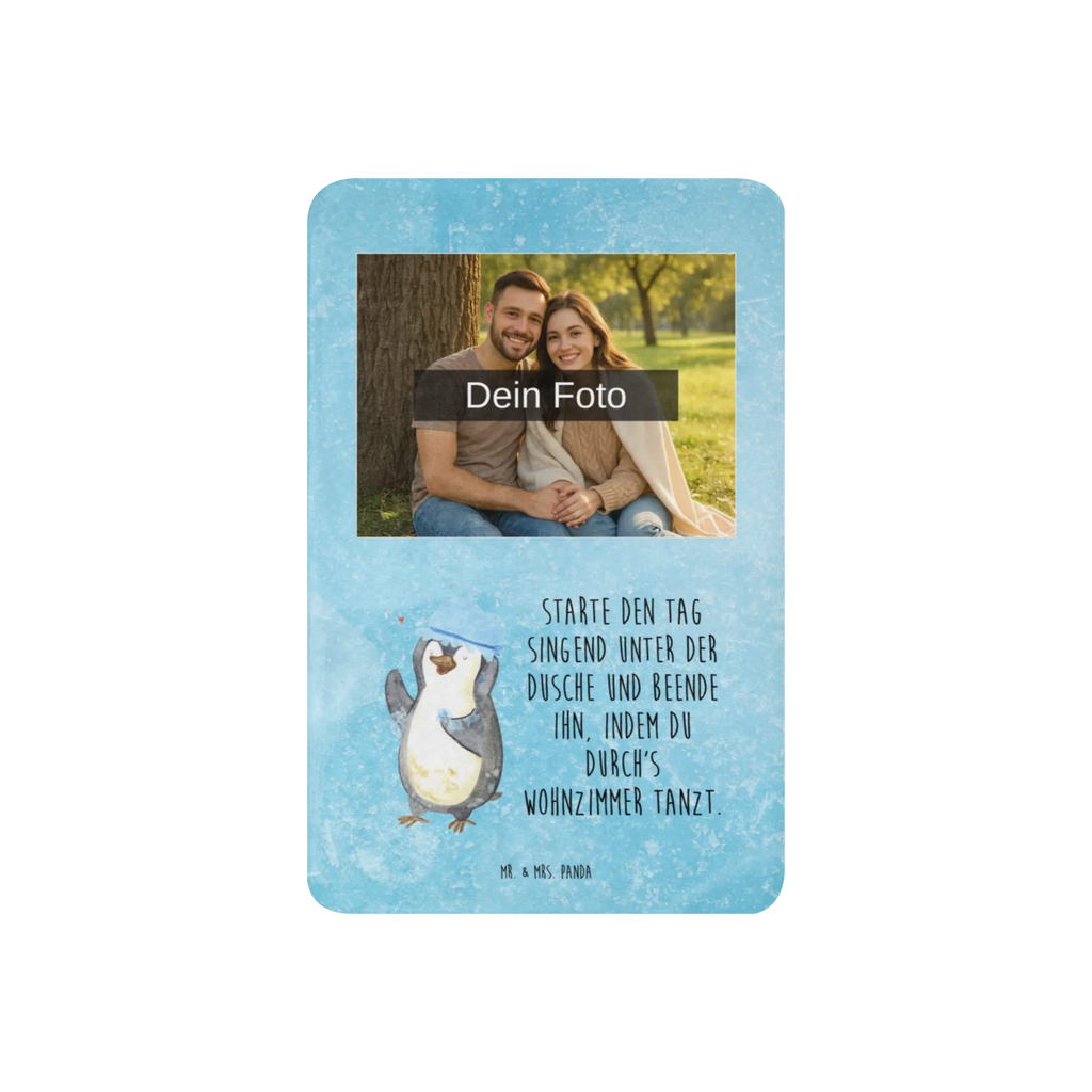 Sherpa Photo Cuddle Blanket Penguin have a shower Foto Kuscheldecke, Pinguin, glücklich sein, Motivation, Dusche, Neustart, Duschen, Pinguine, Neuanfang, Lebensmotto