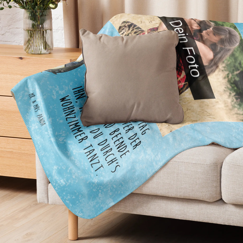 Sherpa Photo Cuddle Blanket Penguin have a shower Foto Kuscheldecke, Pinguin, glücklich sein, Motivation, Dusche, Neustart, Duschen, Pinguine, Neuanfang, Lebensmotto