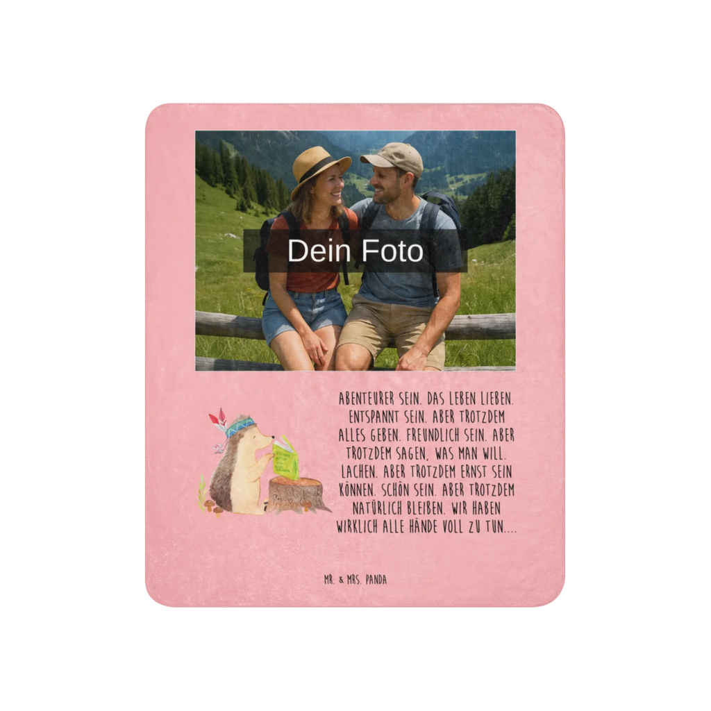 Sherpa Photo Cuddle Blanket Hedgehog feather headdress Foto Kuscheldecke, Waldtiere, Tiere, Igel, Indianer, Camping, Lagerfeuer, Abenteuer