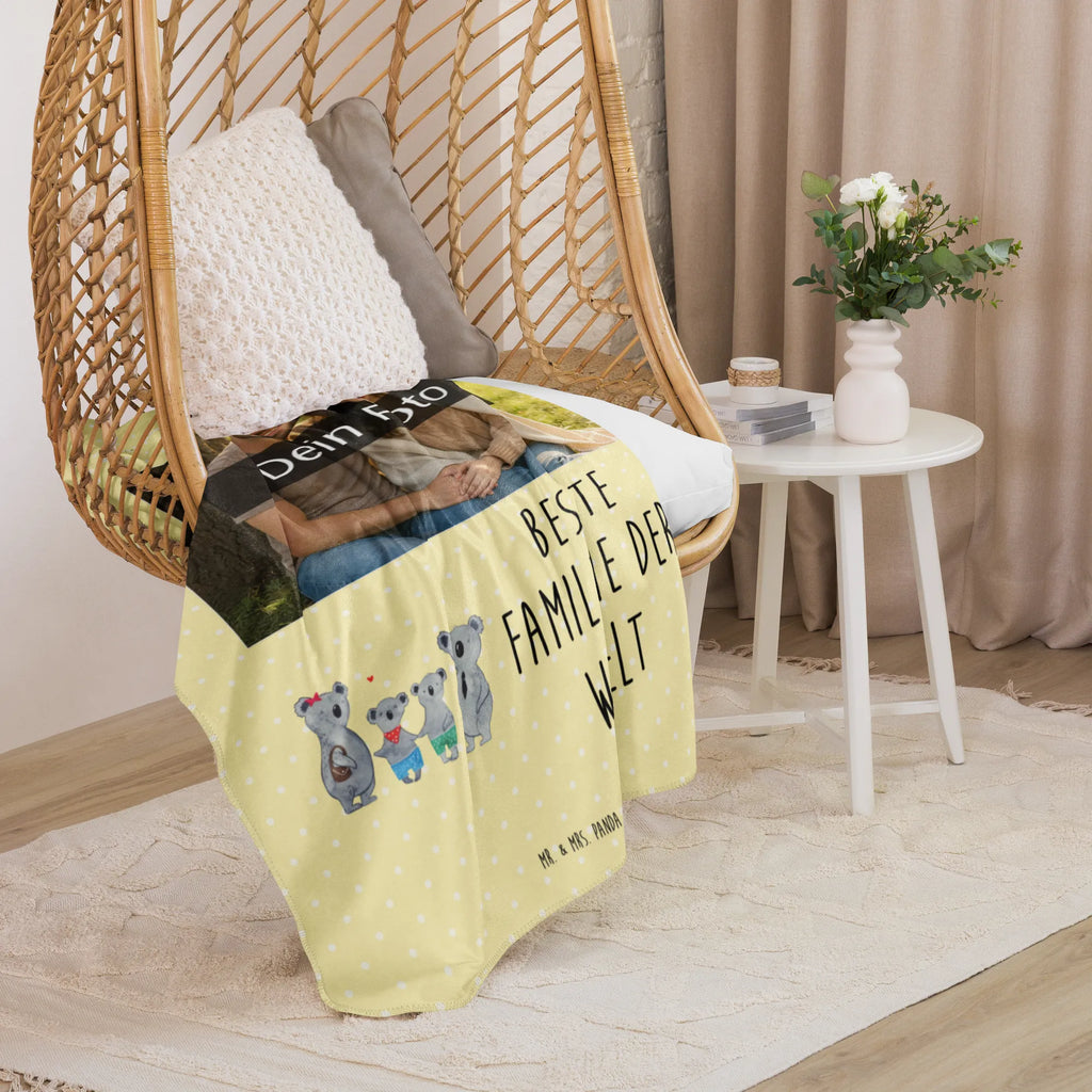 Sherpa Photo Cuddle Blanket Koala family with two kids Foto Kuscheldecke, Familie, Vatertag, Muttertag, Bruder, Schwester, Mama, Papa, Oma, Opa, Koala, Familienleben, beste Familie, Koalafamilie, Lieblingsfamilie, Familienzeit, Koalabär