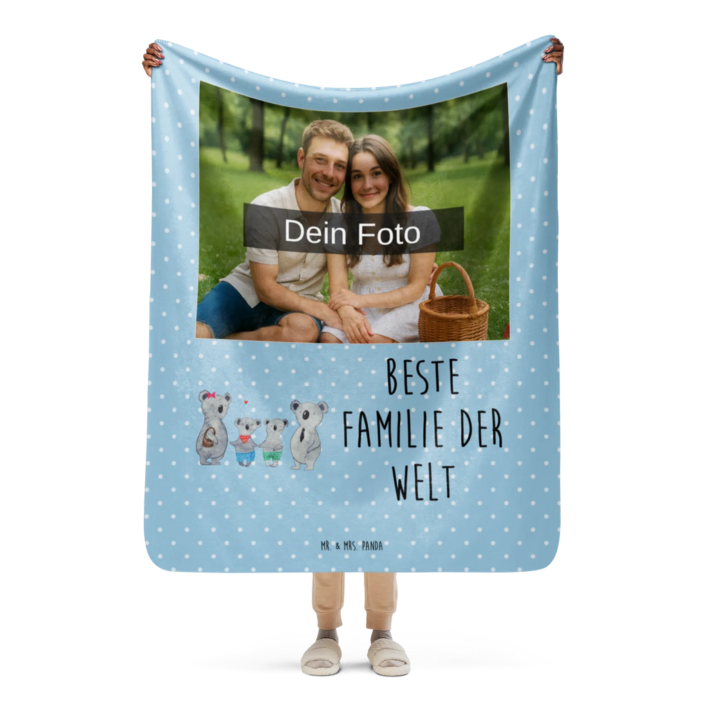 Sherpa Photo Cuddle Blanket Koala family with two kids Foto Kuscheldecke, Familie, Vatertag, Muttertag, Bruder, Schwester, Mama, Papa, Oma, Opa, Koala, Familienleben, beste Familie, Koalafamilie, Lieblingsfamilie, Familienzeit, Koalabär