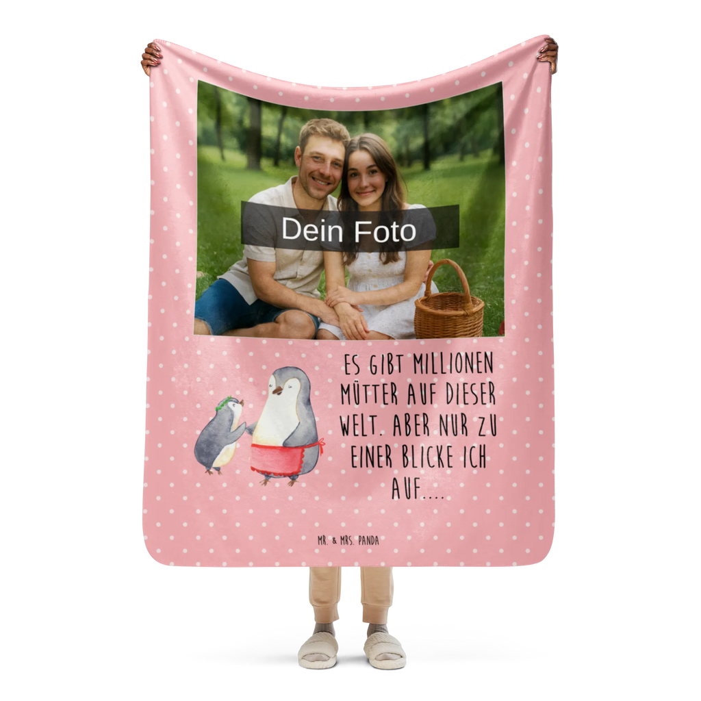 Sherpa Photo Cuddle Blanket Penguin with child Family, Father's Day, Mother's Day, brother, sister, Mom, Dad, Birthday, Mummy, Mommy, Mother, Gift