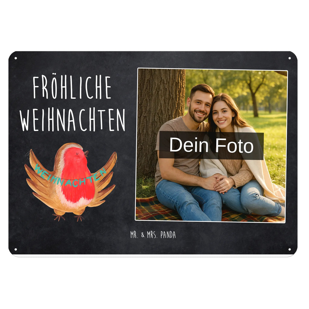 Personalized Photo Metal Sign robin Christmas Winter, Christmas, Christmas time, snow, Christmas Eve, Christmas motif, Merry Christmas, winter, bird, xmas, Christmas greeting