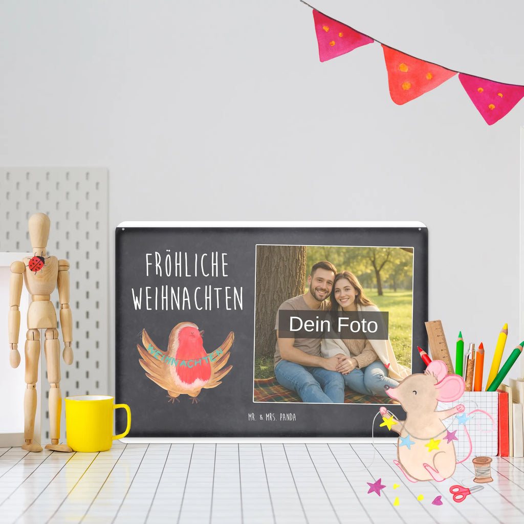 Personalized Photo Metal Sign robin Christmas Winter, Christmas, Christmas time, snow, Christmas Eve, Christmas motif, Merry Christmas, winter, bird, xmas, Christmas greeting