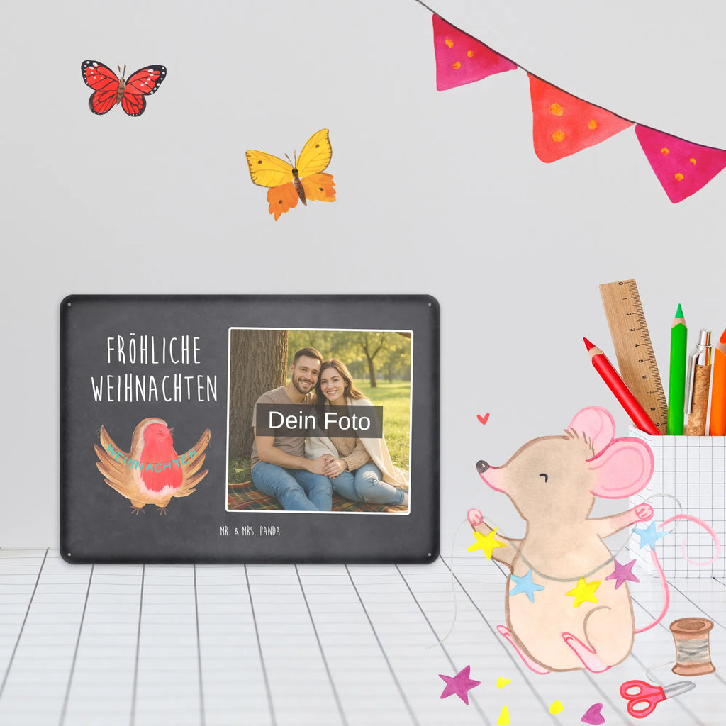 Personalized Photo Metal Sign robin Christmas Winter, Christmas, Christmas time, snow, Christmas Eve, Christmas motif, Merry Christmas, winter, bird, xmas, Christmas greeting