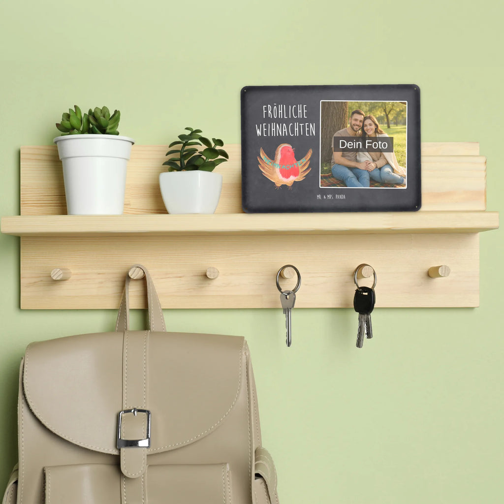 Personalized Photo Metal Sign robin Christmas Winter, Christmas, Christmas time, snow, Christmas Eve, Christmas motif, Merry Christmas, winter, bird, xmas, Christmas greeting