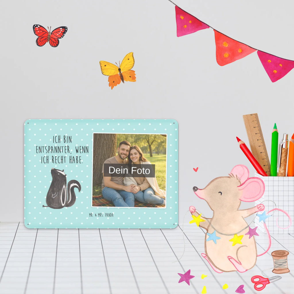 Personalized Photo Metal Sign skunk Sit Skunk, predator, slogan, stinky, office, wild animal, know-it-all, stinker, skunk, law