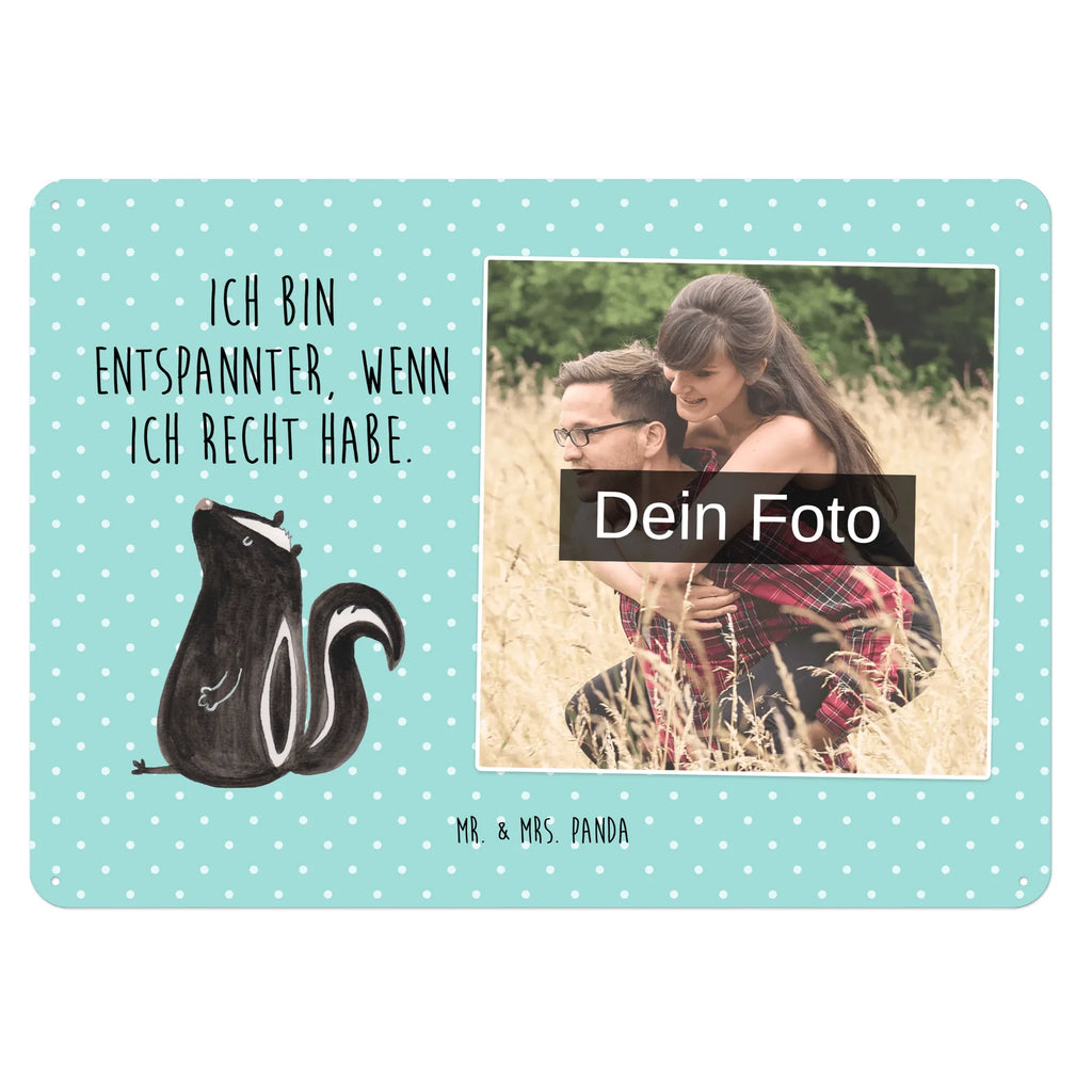 Personalized Photo Metal Sign skunk Sit Skunk, predator, slogan, stinky, office, wild animal, know-it-all, stinker, skunk, law