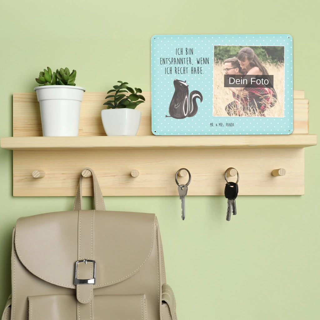 Personalized Photo Metal Sign skunk Sit Skunk, predator, slogan, stinky, office, wild animal, know-it-all, stinker, skunk, law