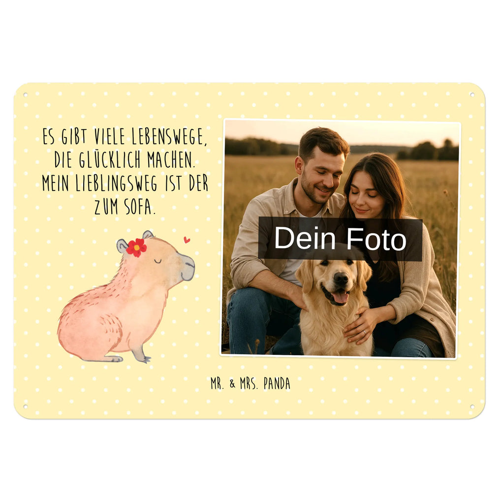 Personalized Photo Metal Sign Capybara flower small animals, cute, funny, cute animal motives, hand drawn, small world, funny sayings, good mood, happy, gifts, gift ideas, special gifts, animal lover, card