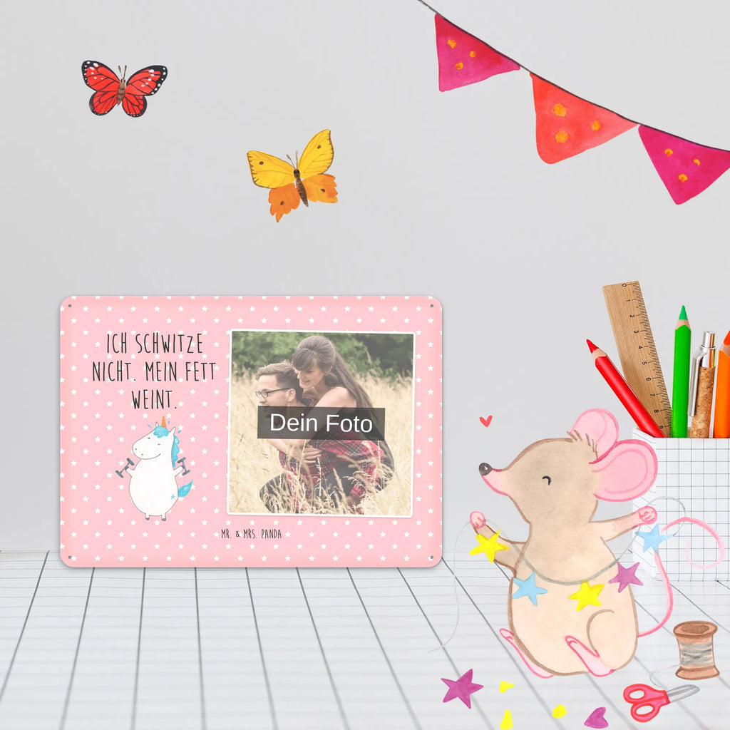 Personalized Photo Metal Sign unicorn fitness unicorn, unicorns, Gym, English, Sixpack, Unicorns, Dieting, Fitnessstudio, Unicorn, model, Fitness, Diet, Sports