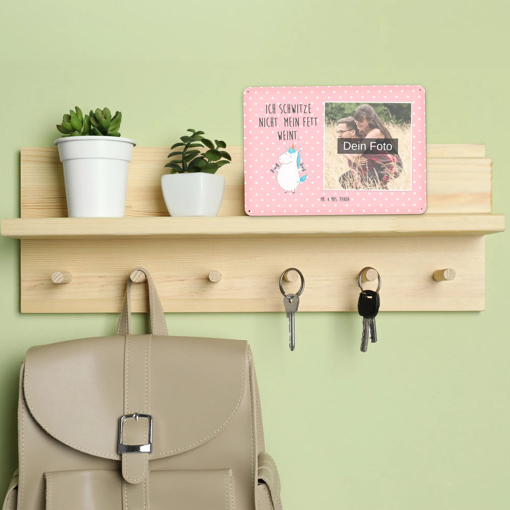 Personalized Photo Metal Sign unicorn fitness unicorn, unicorns, Gym, English, Sixpack, Unicorns, Dieting, Fitnessstudio, Unicorn, model, Fitness, Diet, Sports