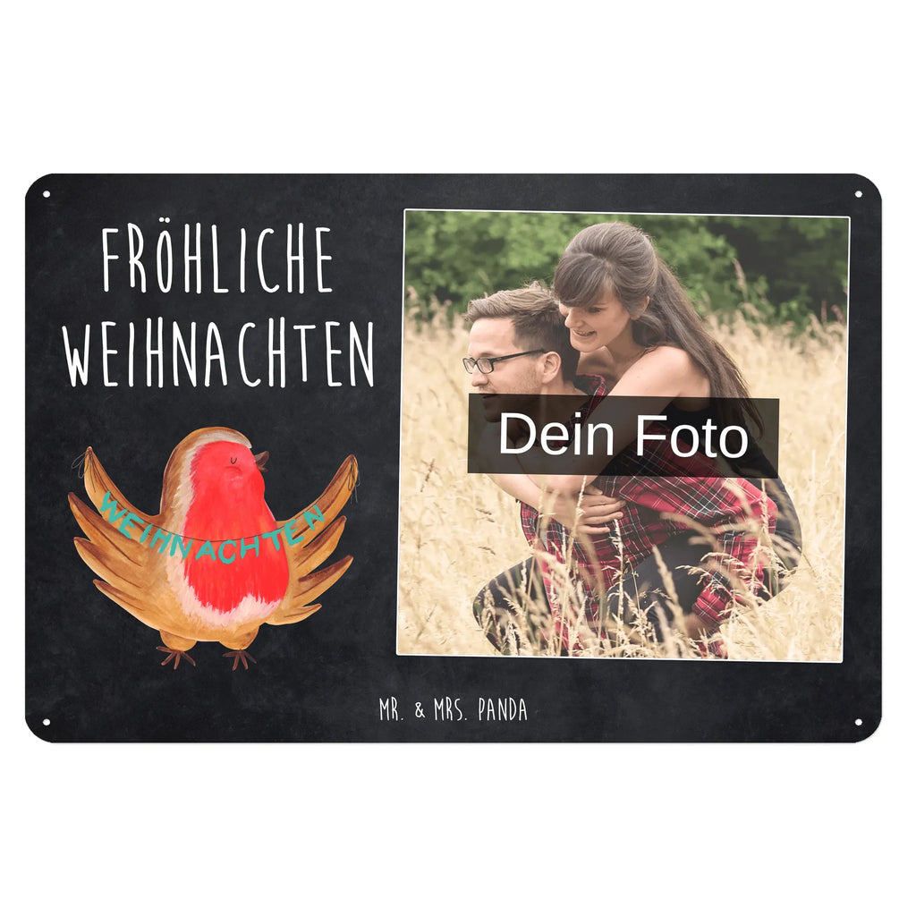 Personalized Photo Metal Sign robin Christmas Winter, Christmas, Christmas time, snow, Christmas Eve, Christmas motif, Merry Christmas, winter, bird, xmas, Christmas greeting