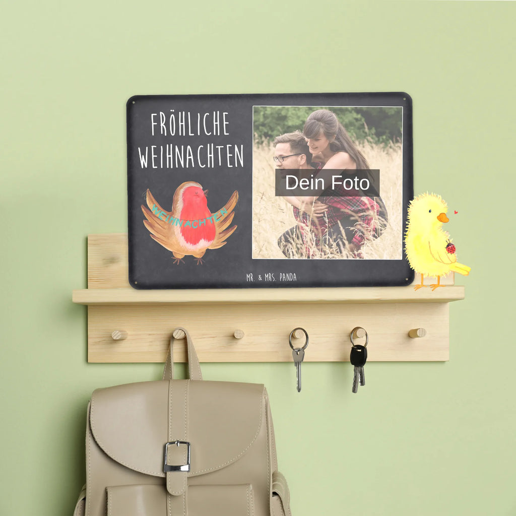 Personalized Photo Metal Sign robin Christmas Winter, Christmas, Christmas time, snow, Christmas Eve, Christmas motif, Merry Christmas, winter, bird, xmas, Christmas greeting