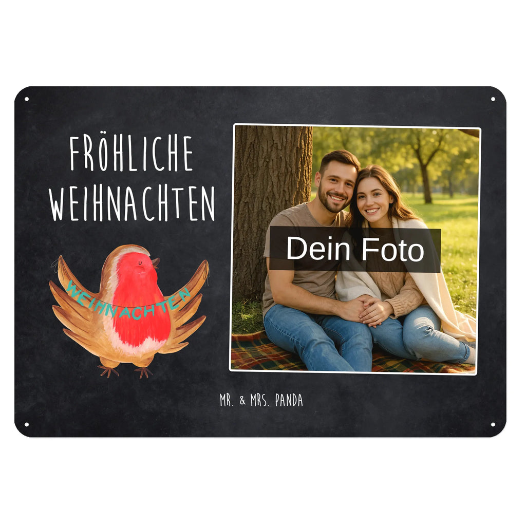 Personalized Photo Metal Sign robin Christmas Winter, Christmas, Christmas time, snow, Christmas Eve, Christmas motif, Merry Christmas, winter, bird, xmas, Christmas greeting