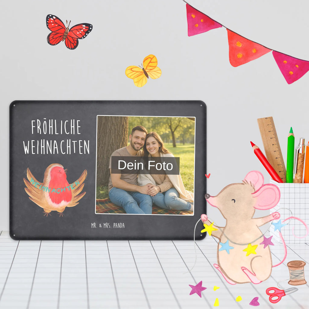 Personalized Photo Metal Sign robin Christmas Winter, Christmas, Christmas time, snow, Christmas Eve, Christmas motif, Merry Christmas, winter, bird, xmas, Christmas greeting