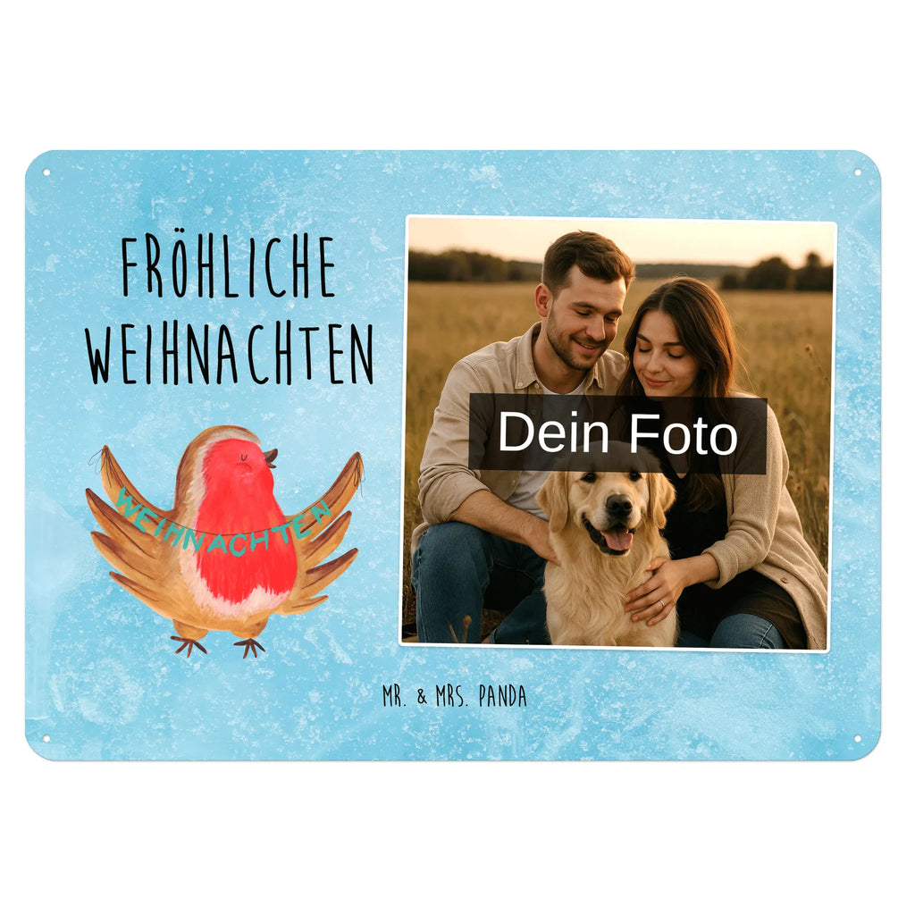 Personalized Photo Metal Sign robin Christmas Winter, Christmas, Christmas time, snow, Christmas Eve, Christmas motif, Merry Christmas, winter, bird, xmas, Christmas greeting