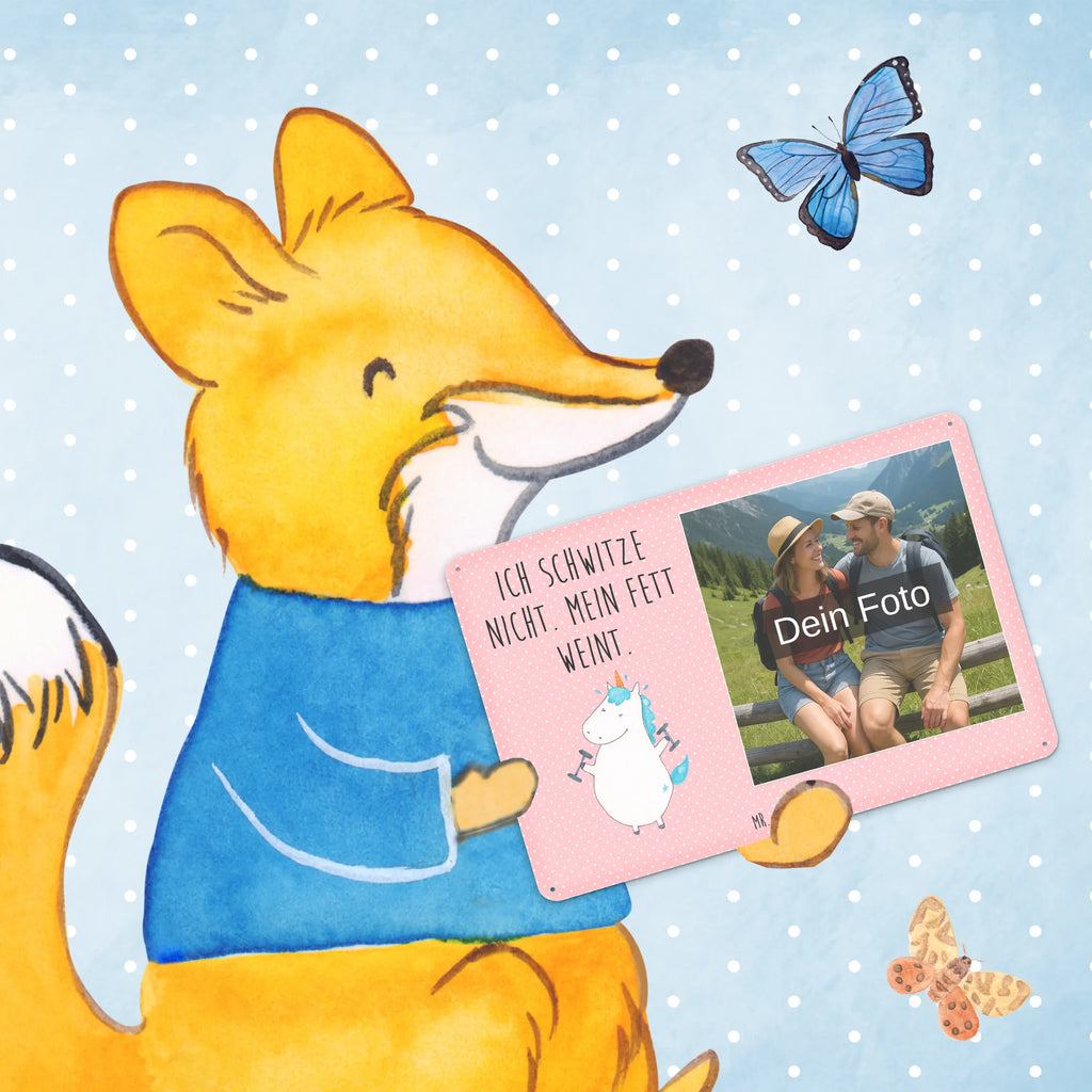 Personalized Photo Metal Sign unicorn fitness unicorn, unicorns, Gym, English, Sixpack, Unicorns, Dieting, Fitnessstudio, Unicorn, model, Fitness, Diet, Sports