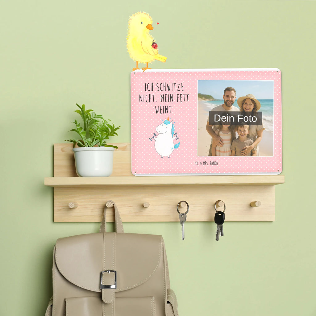 Personalized Photo Metal Sign unicorn fitness unicorn, unicorns, Gym, English, Sixpack, Unicorns, Dieting, Fitnessstudio, Unicorn, model, Fitness, Diet, Sports