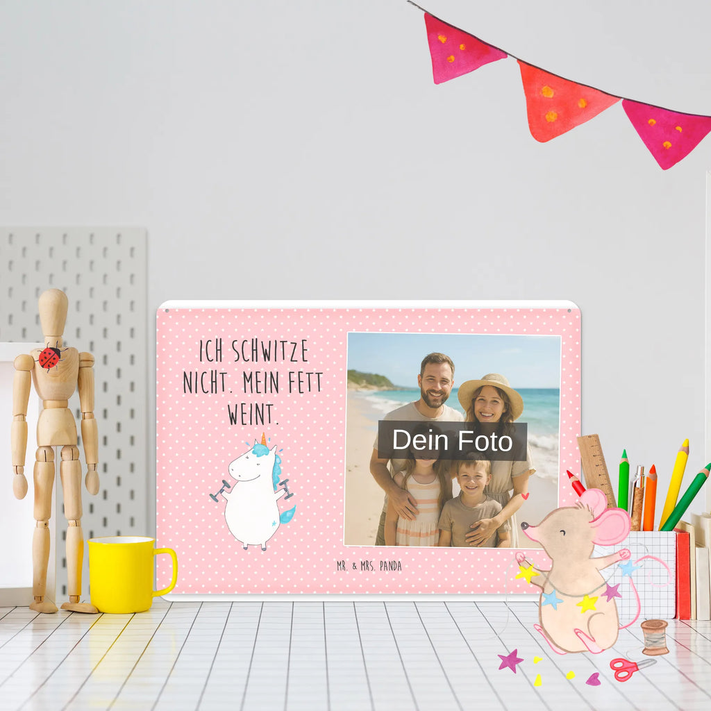 Personalized Photo Metal Sign unicorn fitness unicorn, unicorns, Gym, English, Sixpack, Unicorns, Dieting, Fitnessstudio, Unicorn, model, Fitness, Diet, Sports