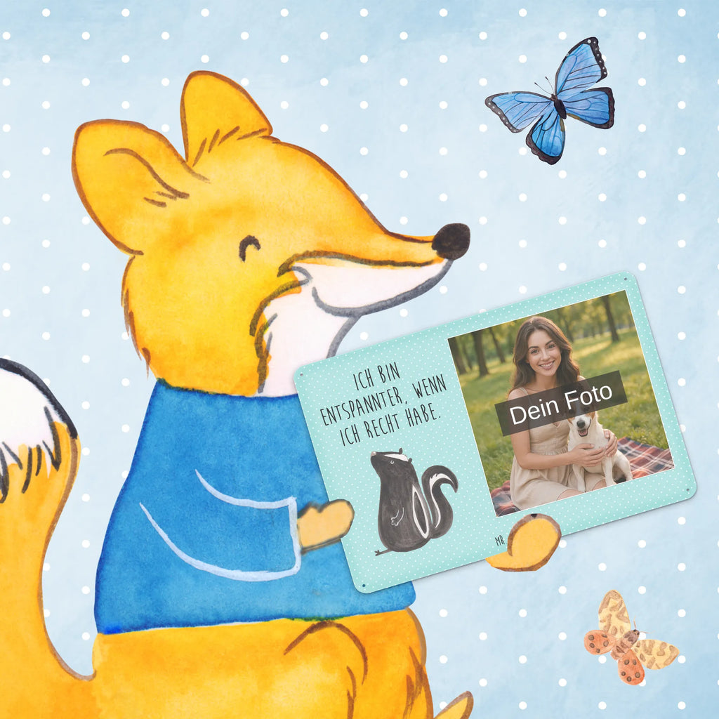 Personalized Photo Metal Sign skunk Sit Skunk, predator, slogan, stinky, office, wild animal, know-it-all, stinker, skunk, law