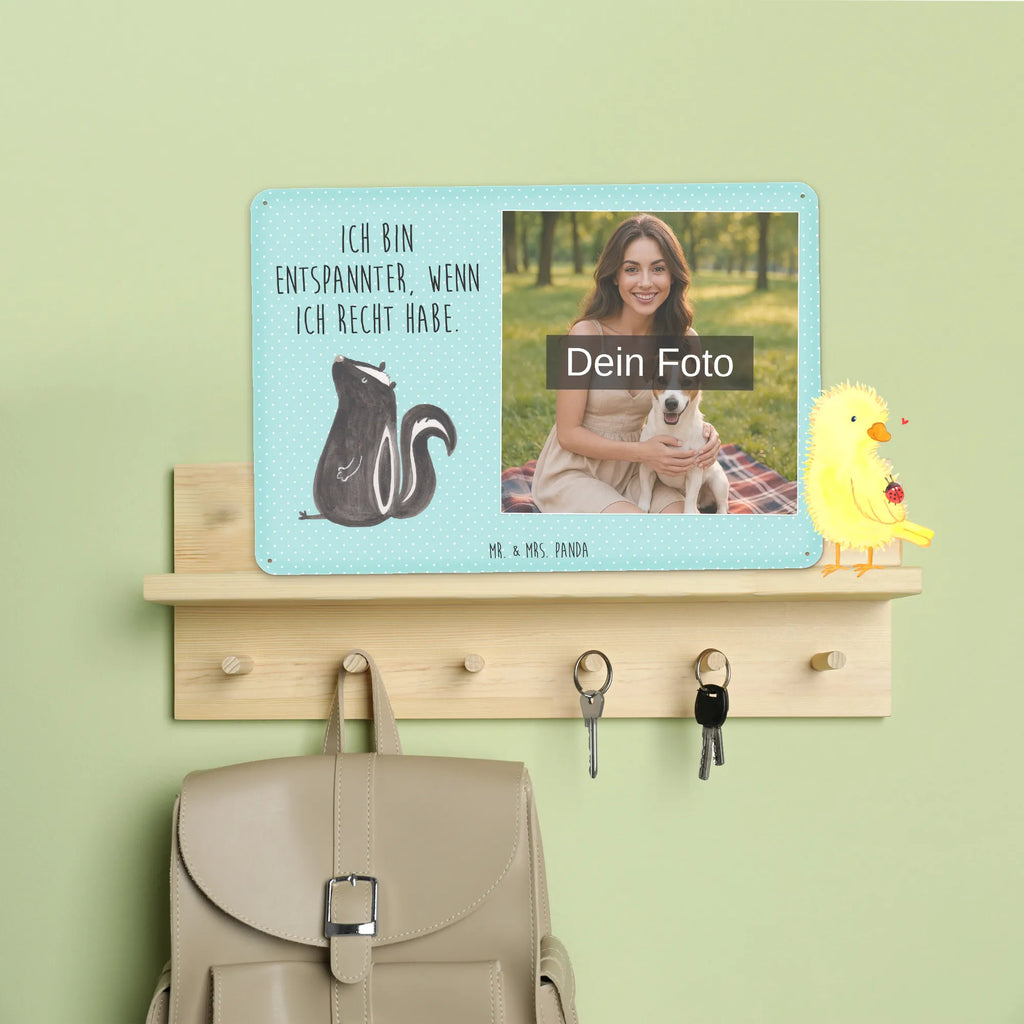 Personalized Photo Metal Sign skunk Sit Skunk, predator, slogan, stinky, office, wild animal, know-it-all, stinker, skunk, law