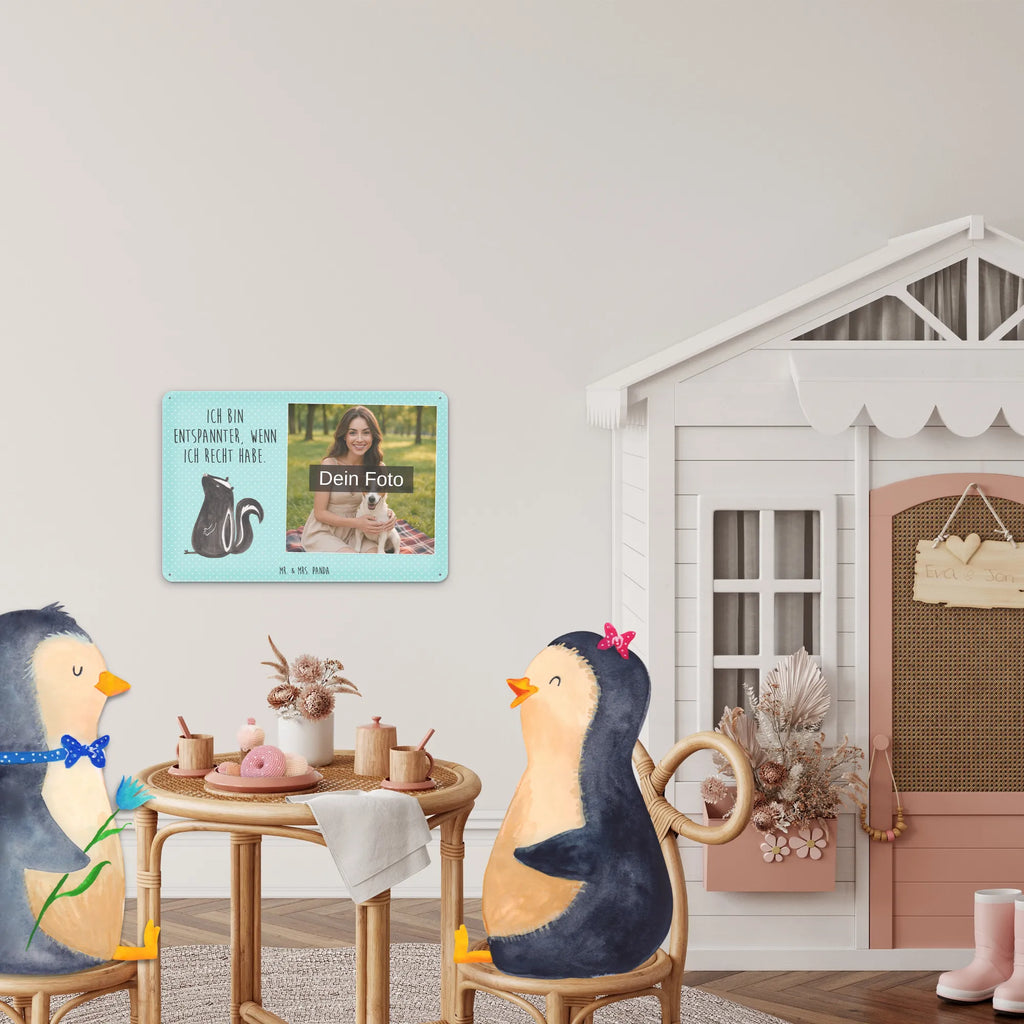 Personalized Photo Metal Sign skunk Sit Skunk, predator, slogan, stinky, office, wild animal, know-it-all, stinker, skunk, law