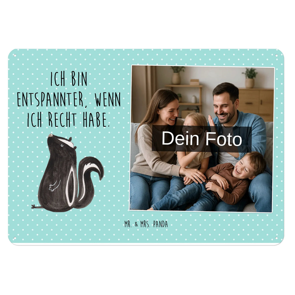 Personalized Photo Metal Sign skunk Sit Skunk, predator, slogan, stinky, office, wild animal, know-it-all, stinker, skunk, law