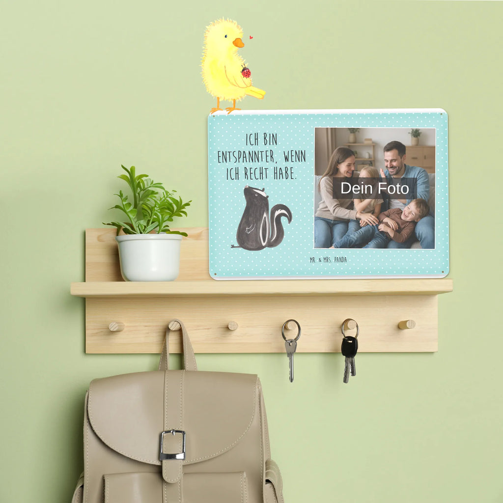 Personalized Photo Metal Sign skunk Sit Skunk, predator, slogan, stinky, office, wild animal, know-it-all, stinker, skunk, law