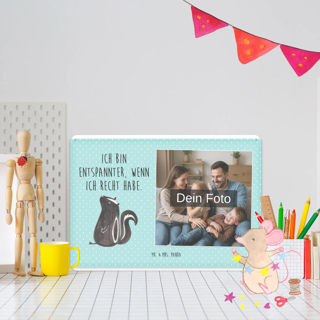 Personalized Photo Metal Sign skunk Sit Skunk, predator, slogan, stinky, office, wild animal, know-it-all, stinker, skunk, law