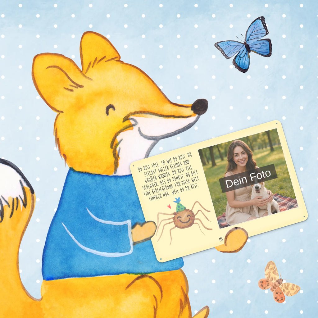 Personalisiertes Foto Blechschild Spinne Agathe Party