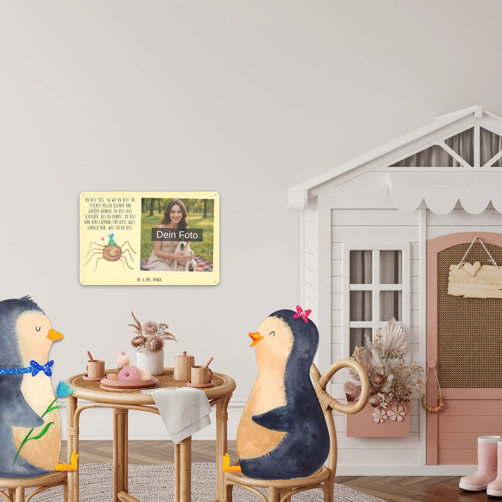 Personalisiertes Foto Blechschild Spinne Agathe Party